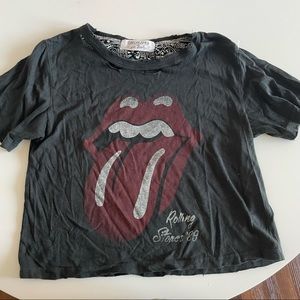 Daydreamer x Free People Rolling Stones Cropped T-Shirt